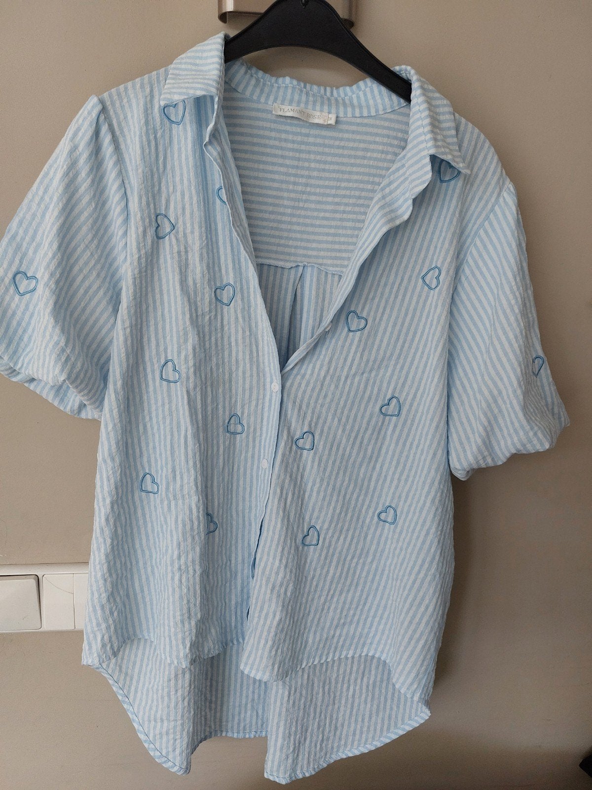 Flamant Rose gestreepte blouse met hartjes, Kleding | Dames, Maat 38/40 (M), Blauw, Zo goed als nieuw, Flamant Rose