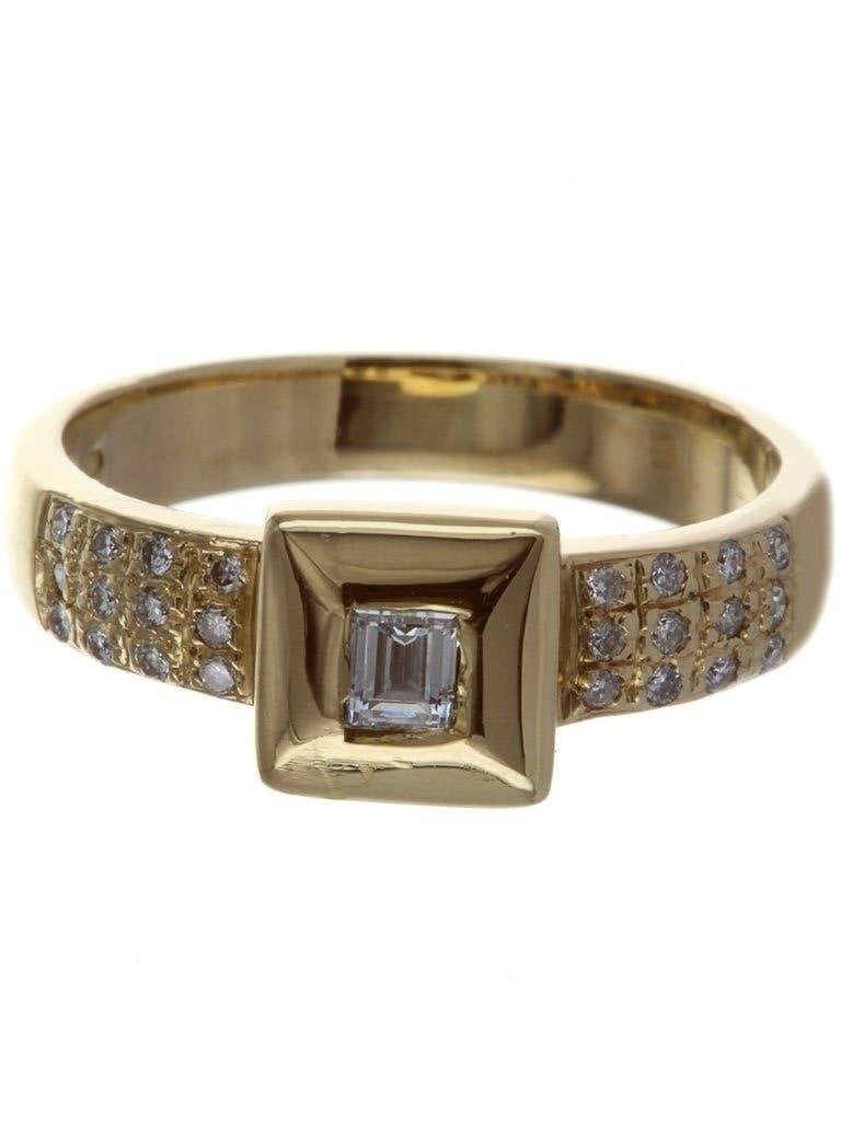 Mooie 14K ring met 25 diamanten, Nieuw, Ophalen of Verzenden, 17 tot 18, Met edelsteen