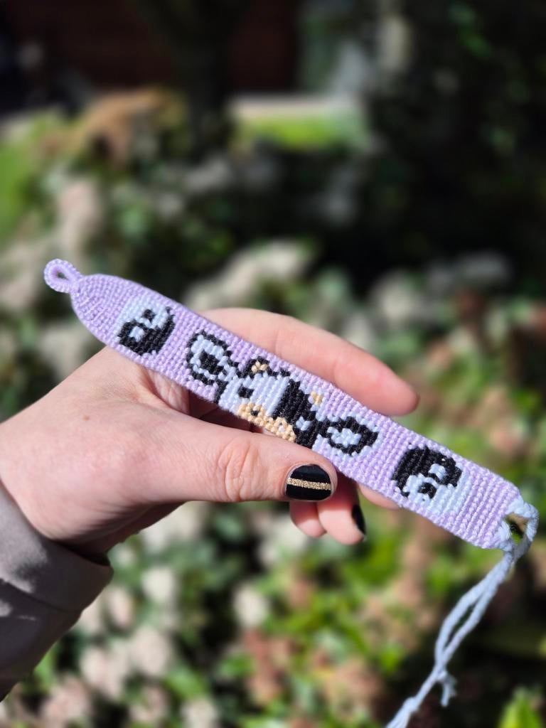 Handgemaakte armband 'Koe Patricia', Overige materialen, Verzenden, Paars, Nieuw