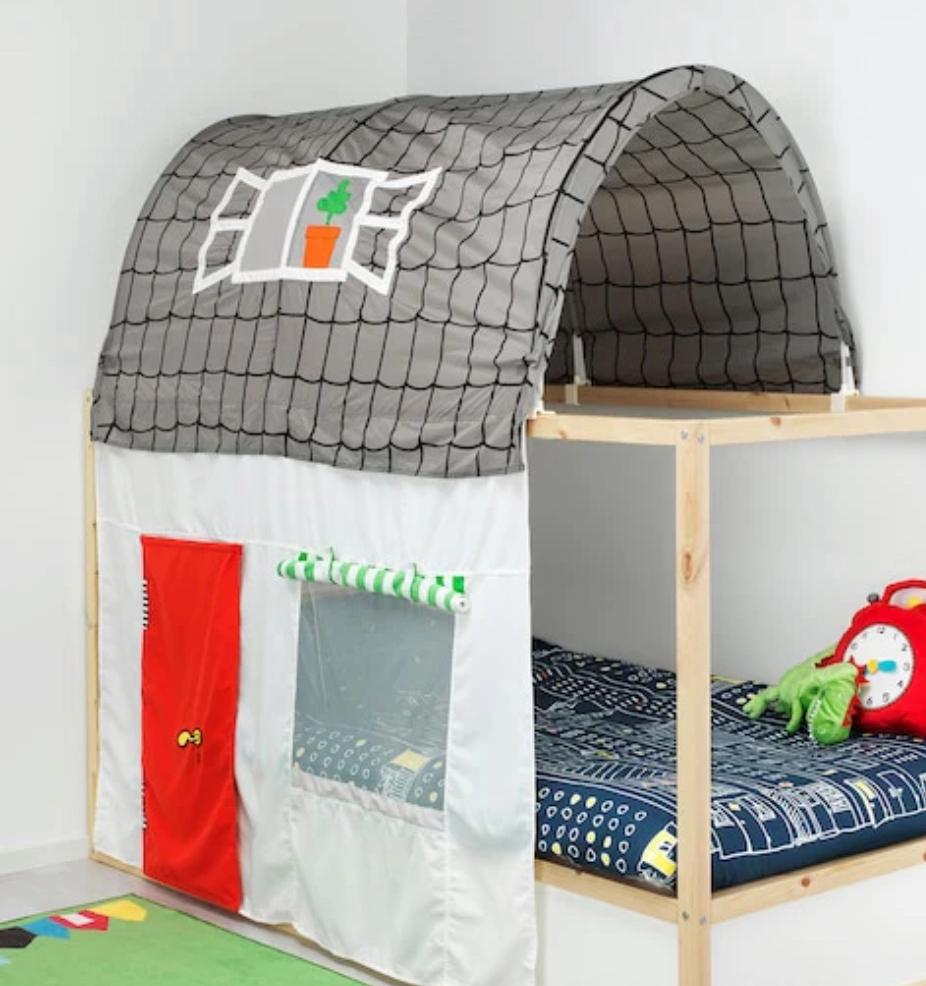 Omkeerde bed met tent, Kinderen en Baby's, Kinderkamer | Stapelbedden en Hoogslapers, Ophalen of Verzenden, Zo goed als nieuw