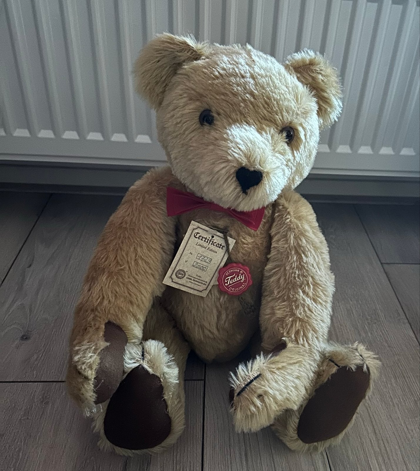 Hermann Teddy Original Limited Edition Teddybeer, Verzamelen, Beren en Cherished Teddies, Ophalen, Zo goed als nieuw, Stoffen beer