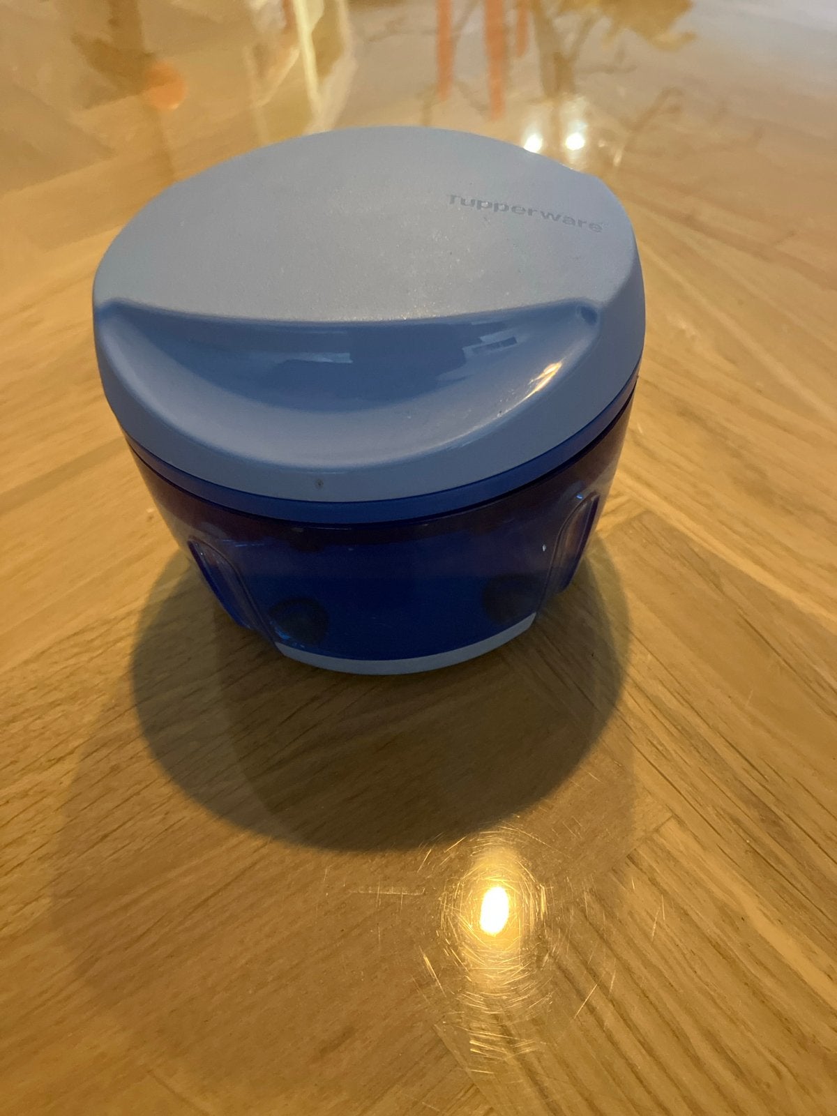 Tupperware SuperSonic Chopper Compact - Blauw, Overige typen, Zo goed als nieuw, Met deksel, Verzenden