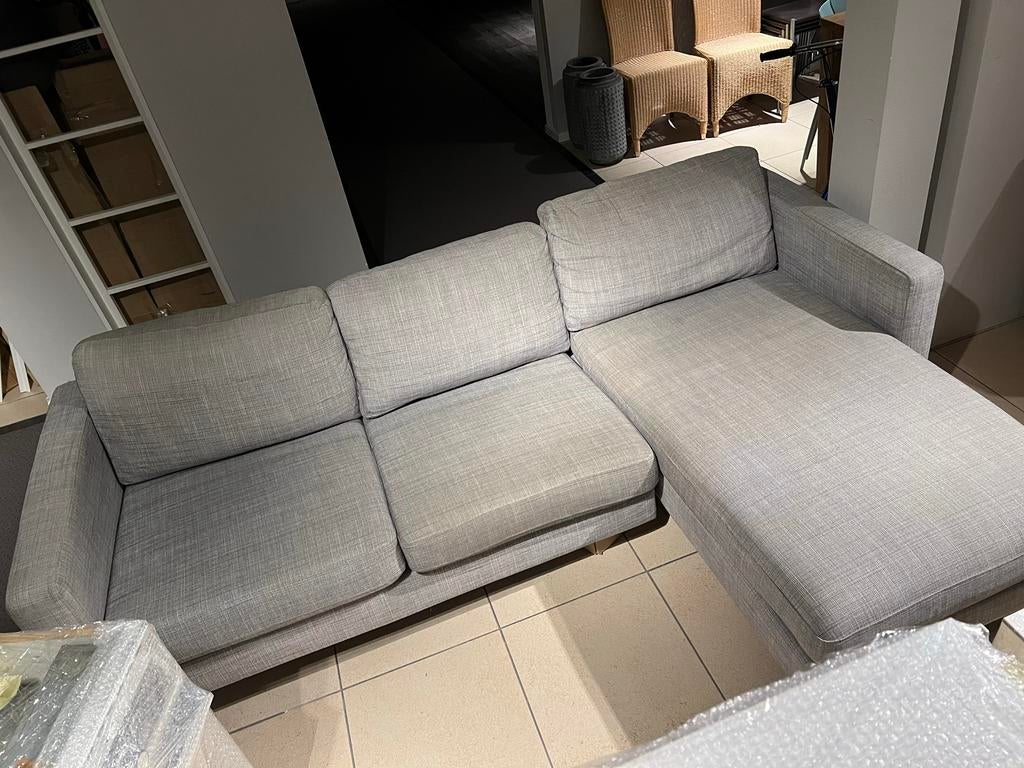 Grijze hoekbank met lounge, Ophalen, Gebruikt, Hoekbank, Driepersoons