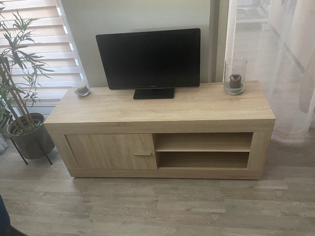 Tv meubel, Ophalen, Eikenhout, Zo goed als nieuw, Minder dan 100 cm