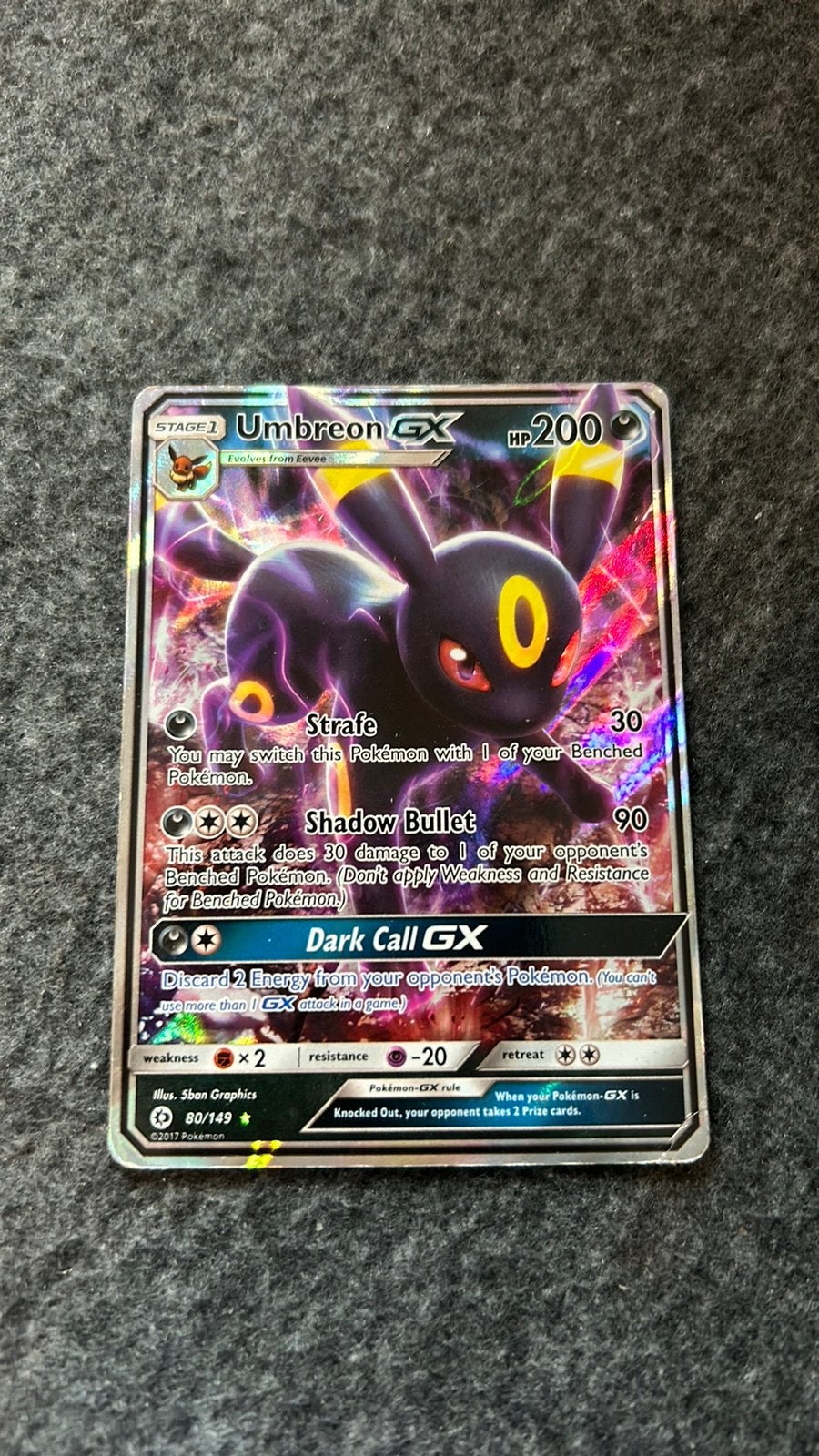Umbreon 80/149 SM80, Ophalen of Verzenden, Zo goed als nieuw