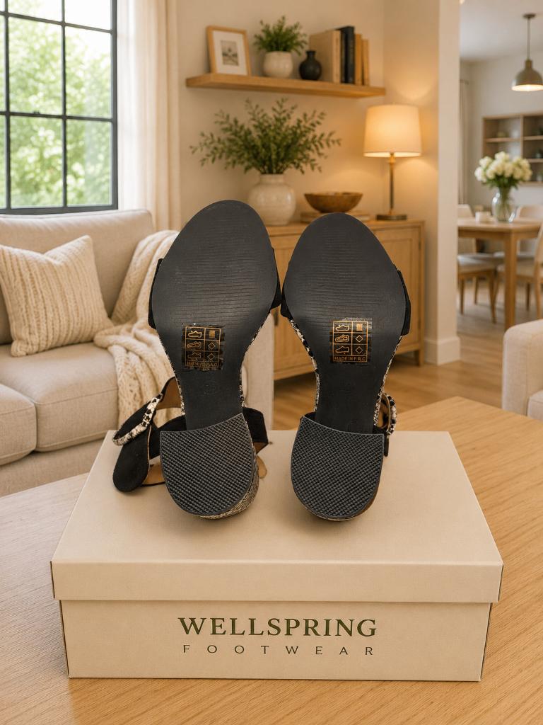 Sandalen met hak in zwart-wit pythonprint – Maat 38, Kleding | Dames, Schoenen, Nieuw, Sandalen of Muiltjes, Zwart, Ophalen of Verzenden
