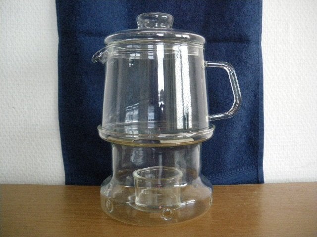 Glazen Pickwick theepot met theelichtje, Ophalen of Verzenden, Zo goed als nieuw, Glas