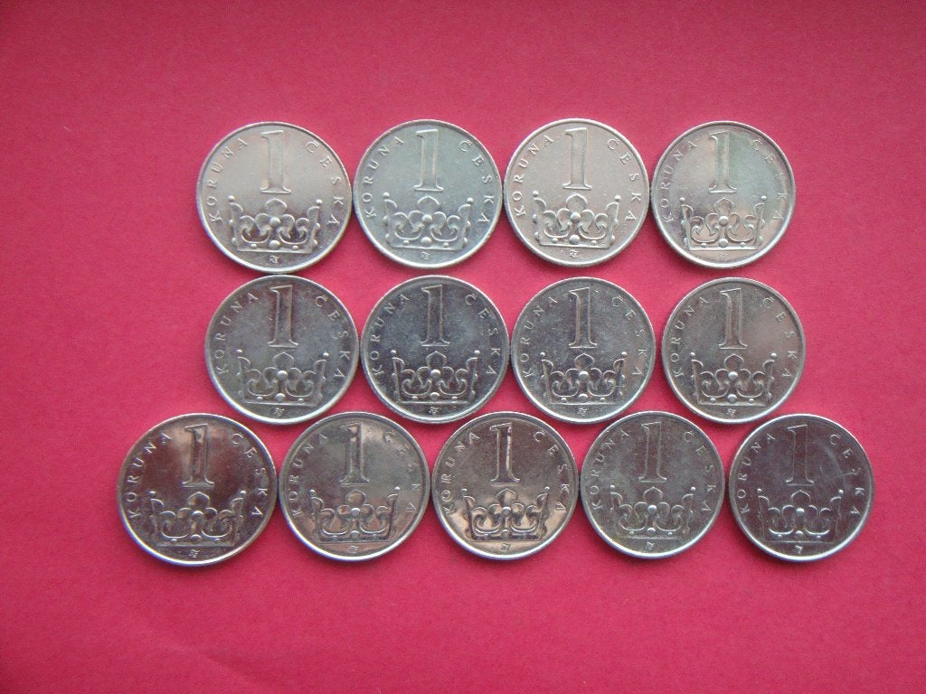 Kavel Tsjechië setje munten 1 Kroon 1993 / 2013., Verzenden, Overige landen, Setje
