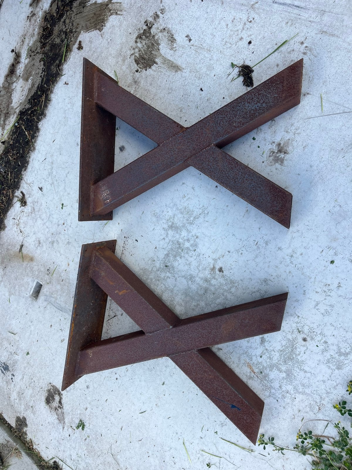 Stalen kruizen voor bank - 2 stuks, Ophalen, Tafelpoot, Minder dan 50 cm, Gebruikt