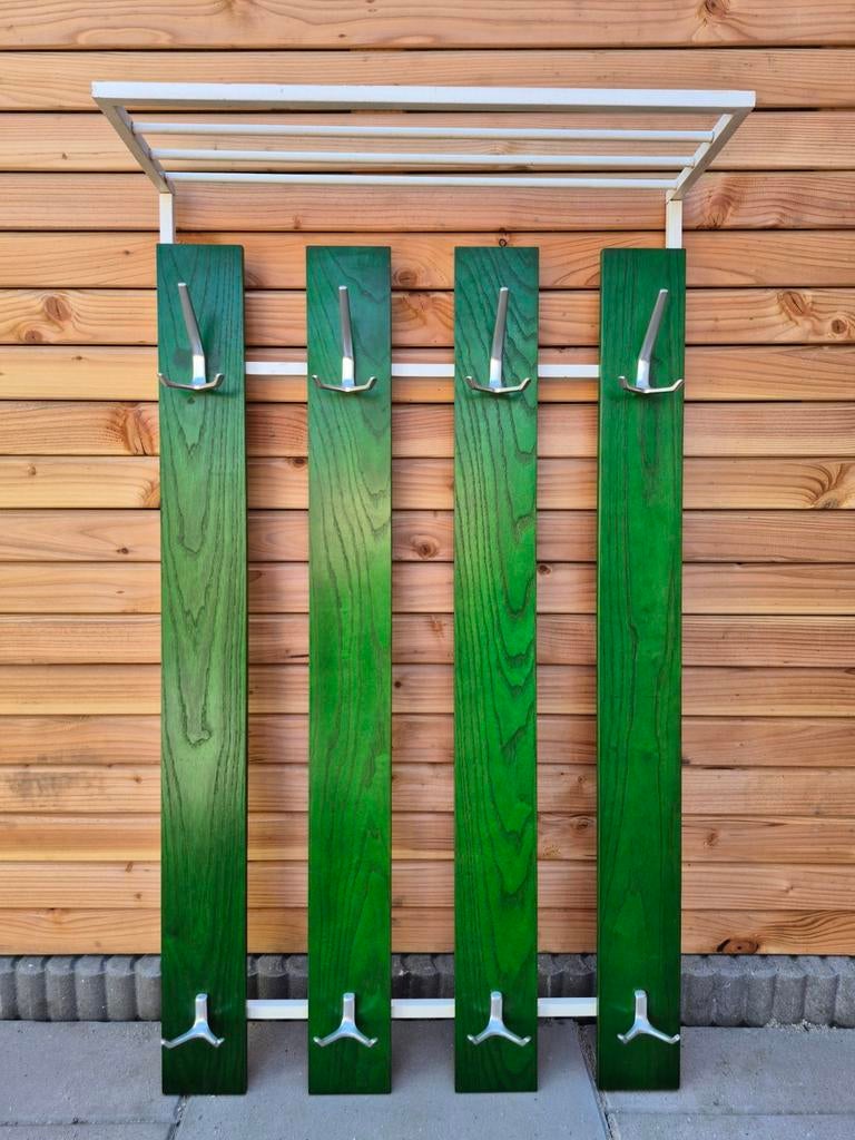 Retro vintage jaren 60-70 Pastoe wand kapstok, Gebruikt, 100 tot 150 cm, Metaal, Ophalen