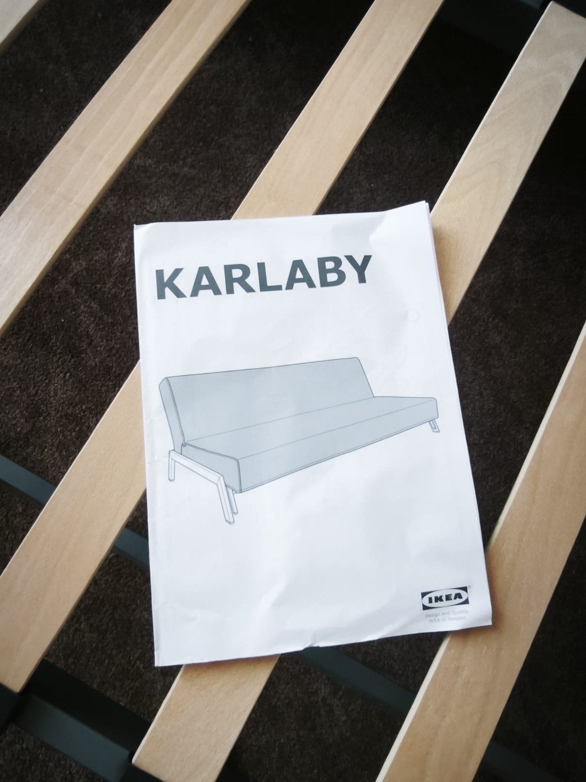 Slaapbank Karlaby van Ikea, Ophalen, Zwart, Tweepersoons, 140 cm