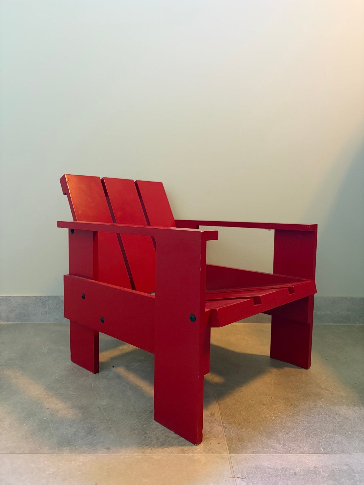 Rietveld Crate Chair Rood - Uniek Design Stuk, Huis en Inrichting, Ophalen, Gebruikt, Eén, Rood