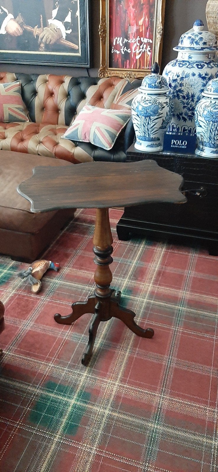 Antieke houten Bijzettafel / Wijntafel (ca. 1850-1875), Ophalen