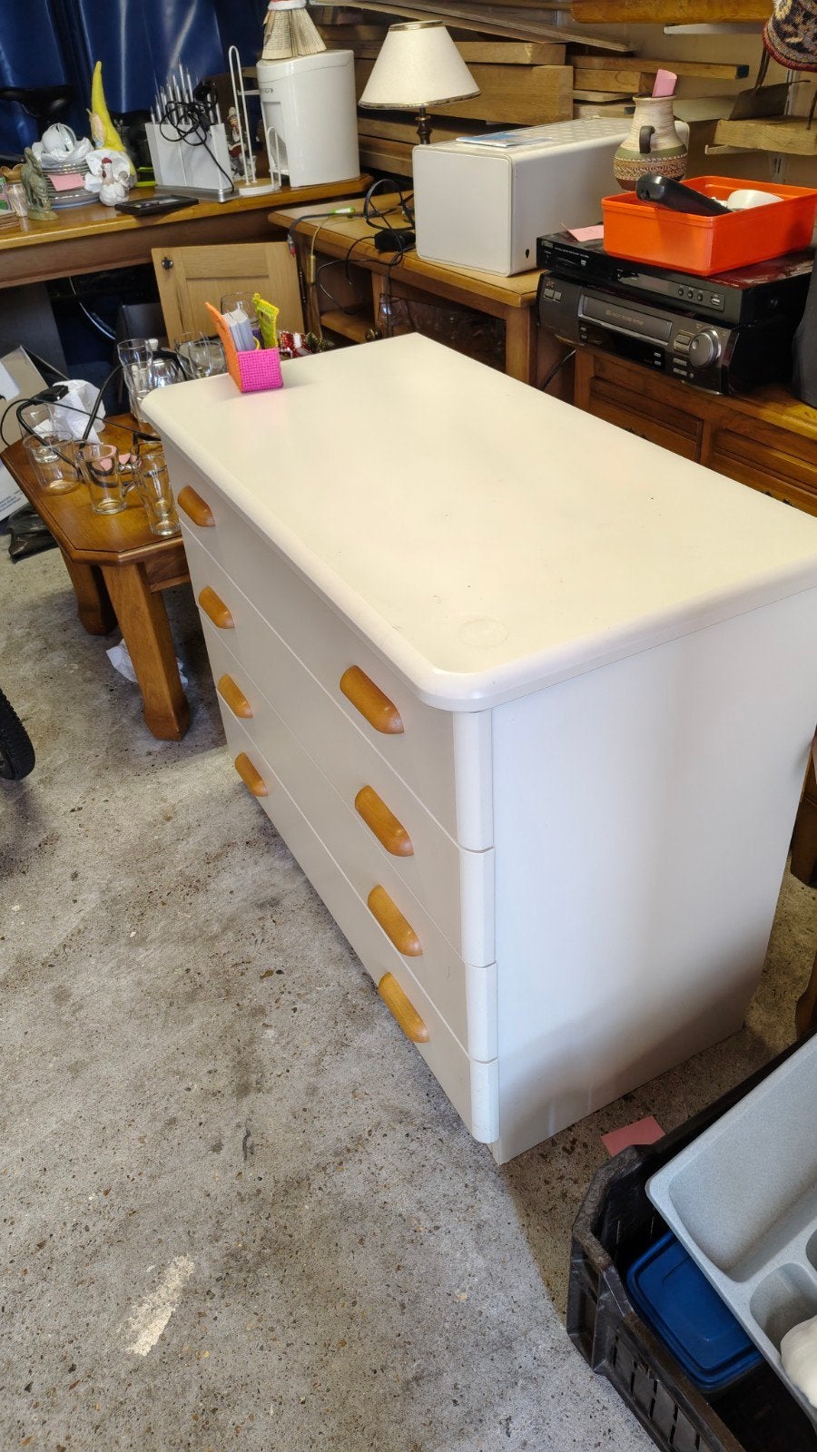 Ladekast met 4 laden - Crème/Wit, Gebruikt, 100 tot 150 cm, 100 tot 150 cm, Ophalen of Verzenden