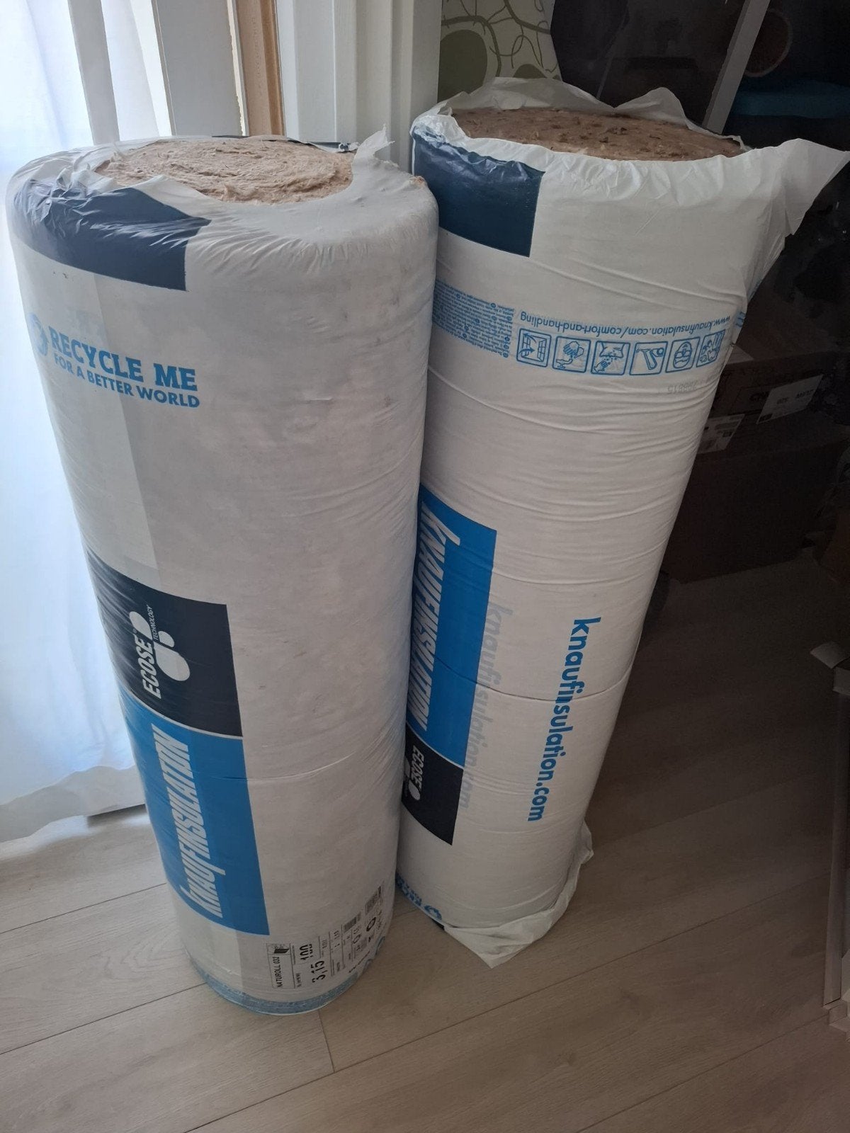 2 rollen Knauf glaswol isolatie naturoll 032, Doe-het-zelf en Verbouw, Isolatie en Afdichting, Ophalen, Dakisolatie, Nieuw, 5 tot 10 m²