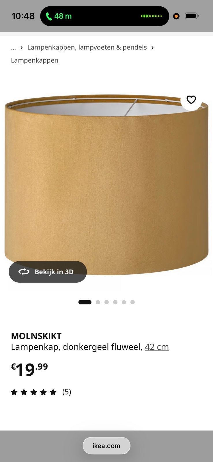 2 x IKEA MOLNSKIKT lampenkap, 42 cm, nieuw in doos, Huis en Inrichting, Lampen | Lampenkappen, Overige typen, Wit, Rond, Nieuw