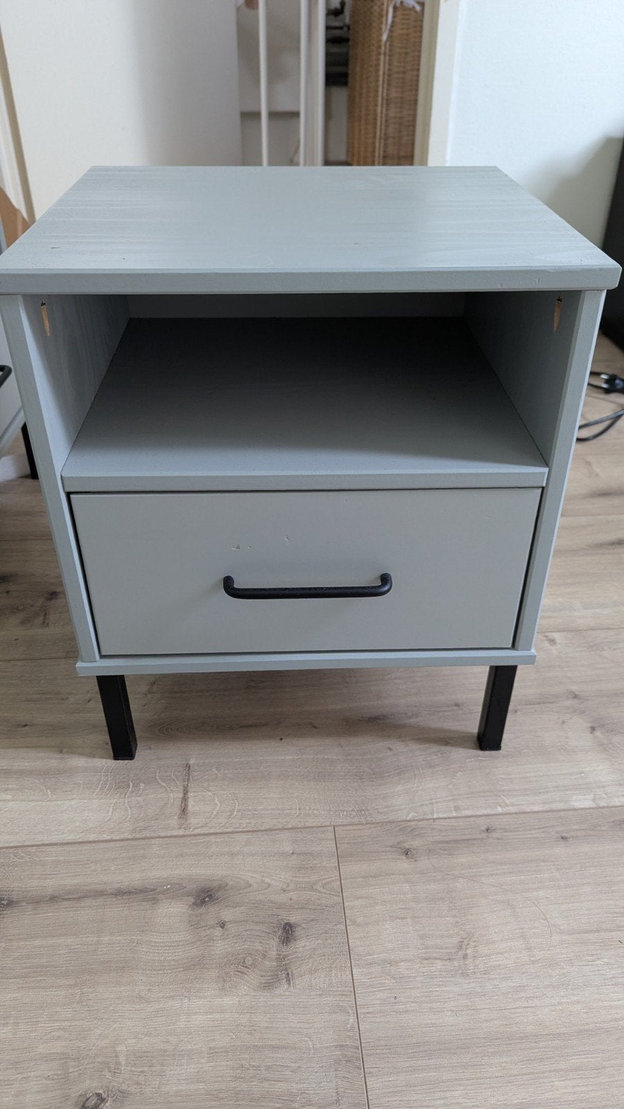 vidaXL Nachtkastje Grijs met Lade - Set van 2, Ophalen, Gebruikt, Minder dan 45 cm, Minder dan 55 cm