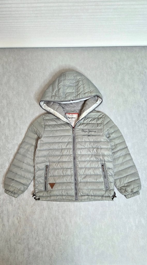 Pepe Jeans winterjas maat 8 | Unisex | Grijs, Ophalen of Verzenden, Zo goed als nieuw, Jongen of Meisje, Jas
