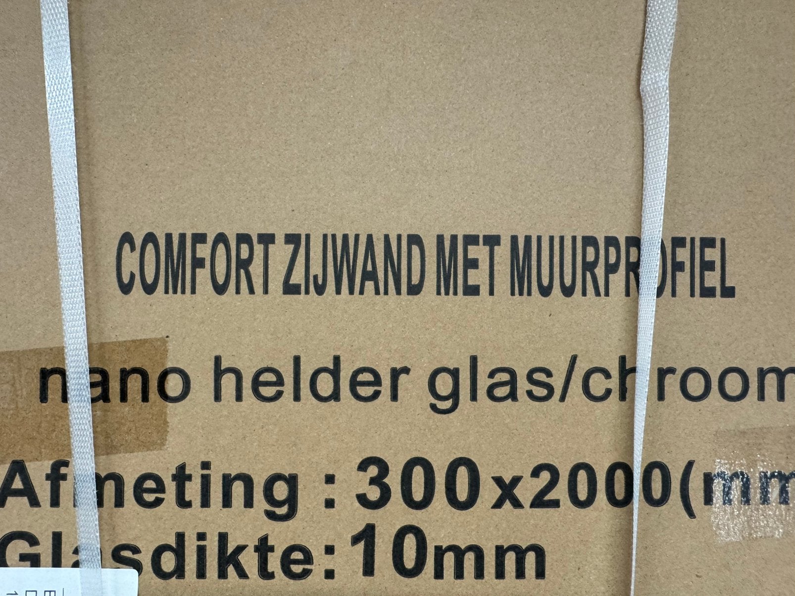 Vaste wand glas chroom, Ophalen, Nieuw
