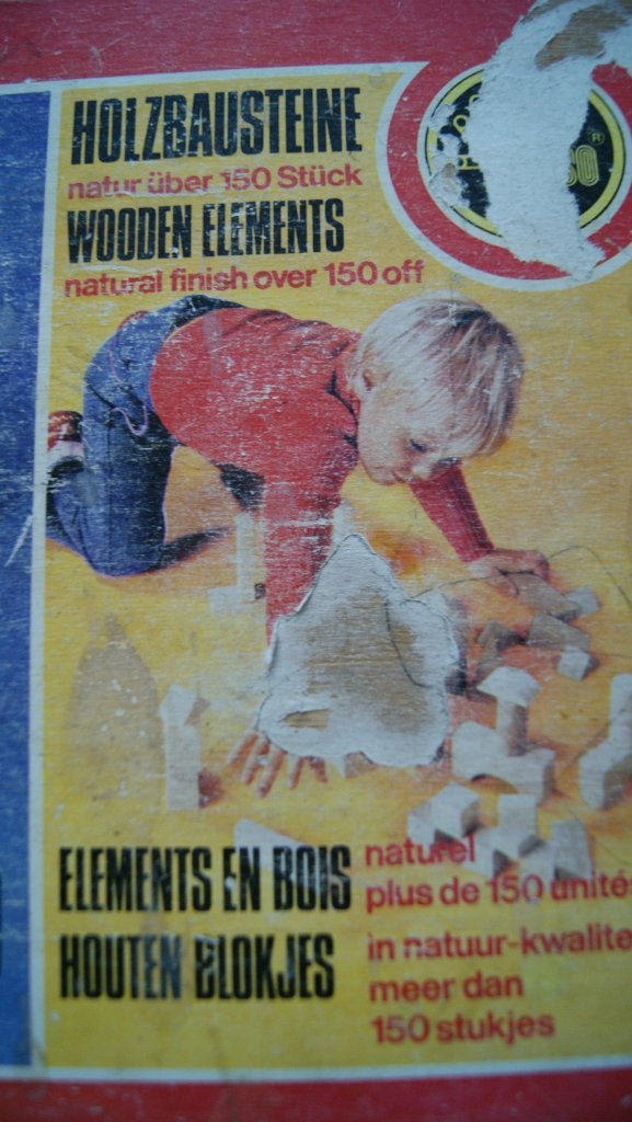 Houten blokkenwagen Vintage speelgoed uit  +/- '70er jaren, Kinderen en Baby's, Ophalen, Gebruikt, Duw- of Trekspeelgoed