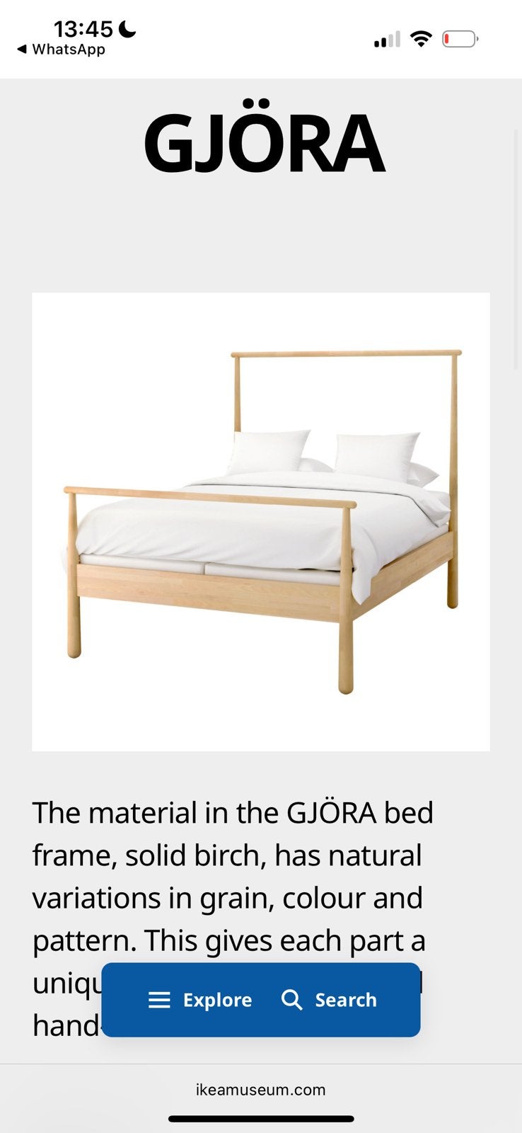 Ikea houten bed gjora 140, Ophalen, Zo goed als nieuw, Eenpersoons, Hout