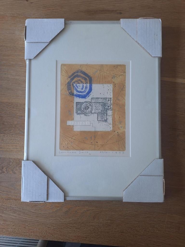 Ets Lucienne Smit, Antiek en Kunst, Kunst | Etsen en Gravures, Dagelijks leven, Ingelijst, 41 cm, 31 cm