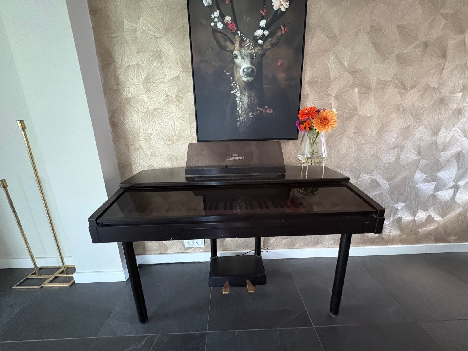 Yamaha clavinova elektrische piano, Ophalen, Gebruikt, 25 tot 50 cm, Rechthoekig