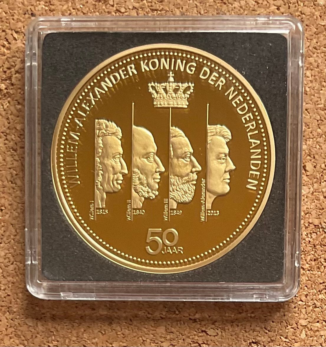 Penning Willem Alexande 50 JAAR 4x Willem I II III Alexander, Postzegels en Munten, Penningen en Medailles, Ophalen of Verzenden