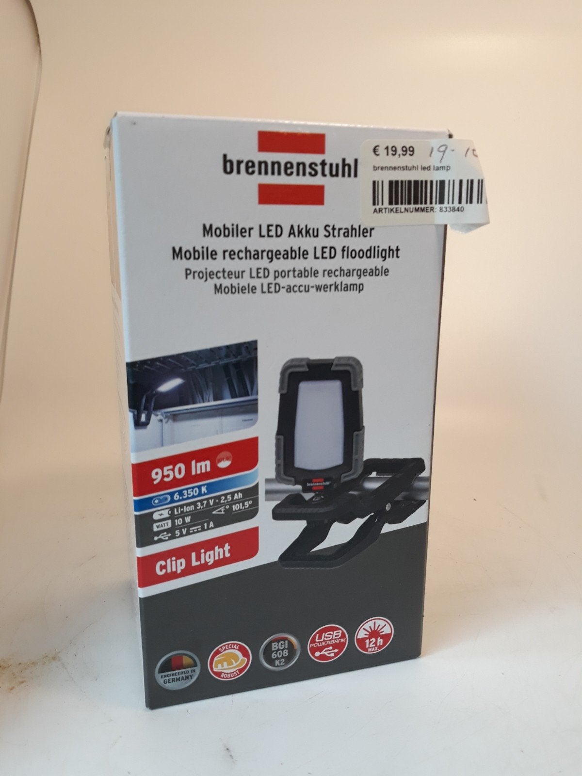 Brennenstuhl Mobiele LED Accu Werklamp - Oplaadbaar, Ophalen of Verzenden, Nieuw, Brennenstuhl, Overige typen
