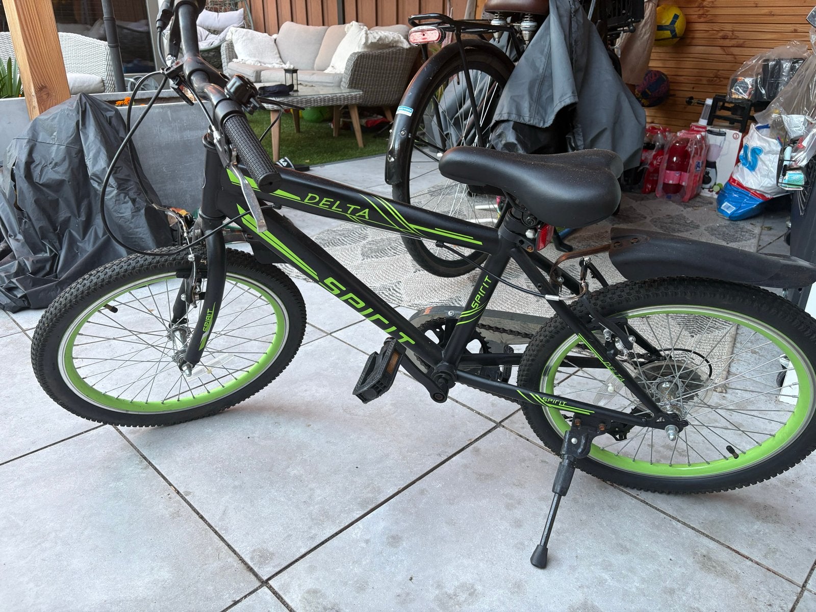Spirit Delta Kinderfiets 20 inch - Zwart/Groen, Ophalen, Gebruikt