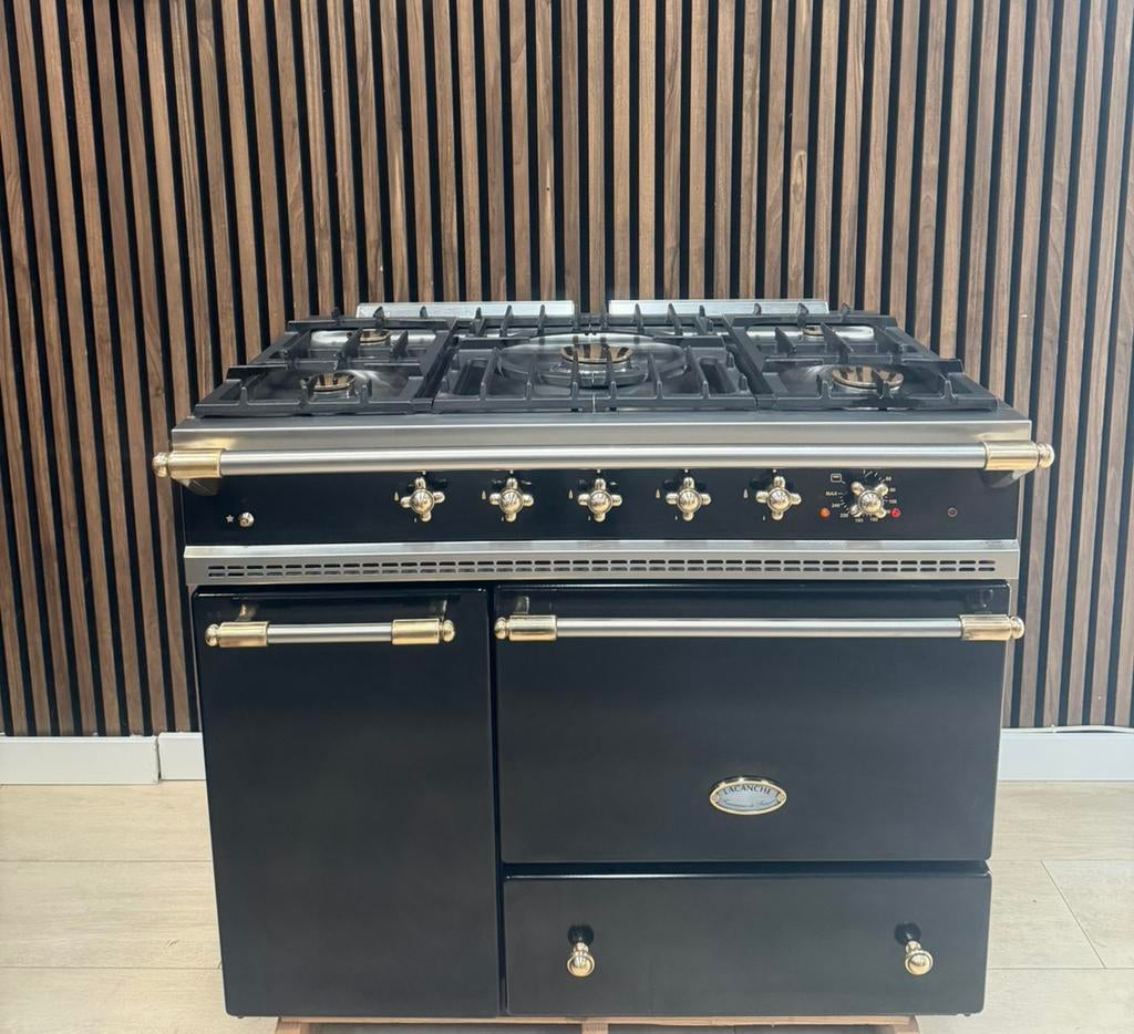 Mooie Lacanche zwart messing Fornuis  100cm (Gratisbezorgen), 5258sh, 60 cm of meer, Dewitgoedexper, Ophalen of Verzenden