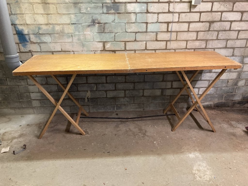 Vintage behangtafel vouwtafel klaptafel bijzettafel BBQtafel, Ophalen, Overige materialen, Gebruikt, Vintage