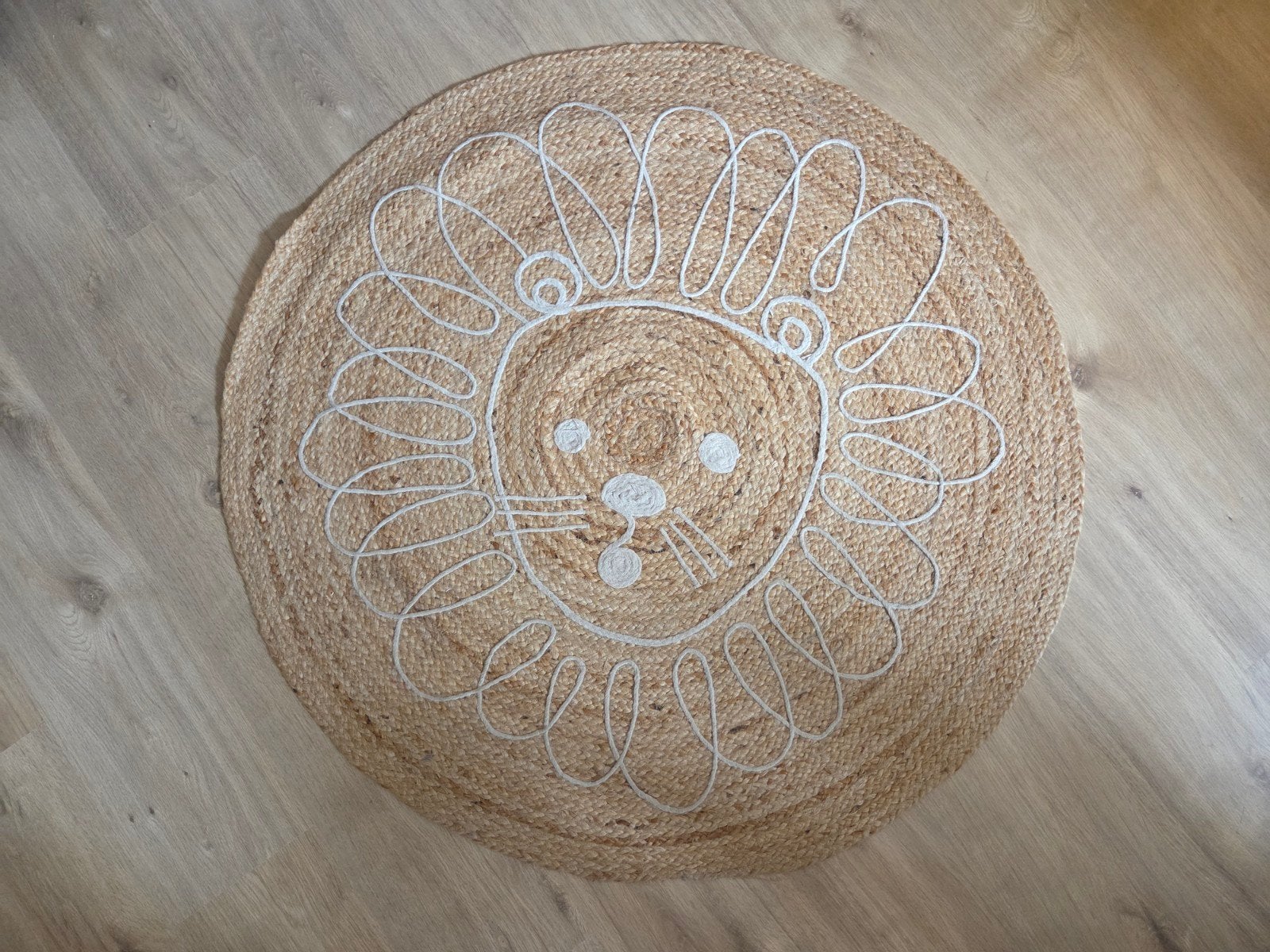 Juten vloerkleed Rufus van Kwantum, 100 cm diameter, Huis en Inrichting, Stoffering | Tapijten en Kleden, Ophalen, Gebruikt, Rond