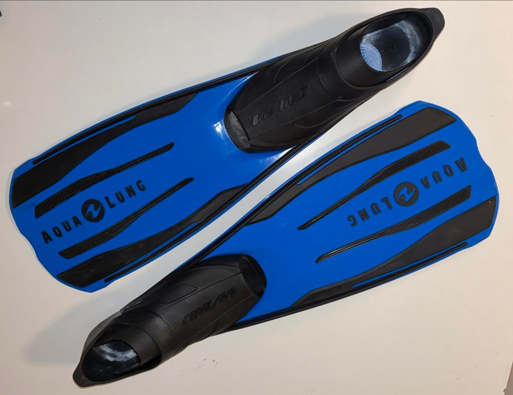 Aqua Lung zwemvliezen, maat 44-45, blauw/zwart, Ophalen of Verzenden, Zo goed als nieuw, Zwem- of Duikvliezen