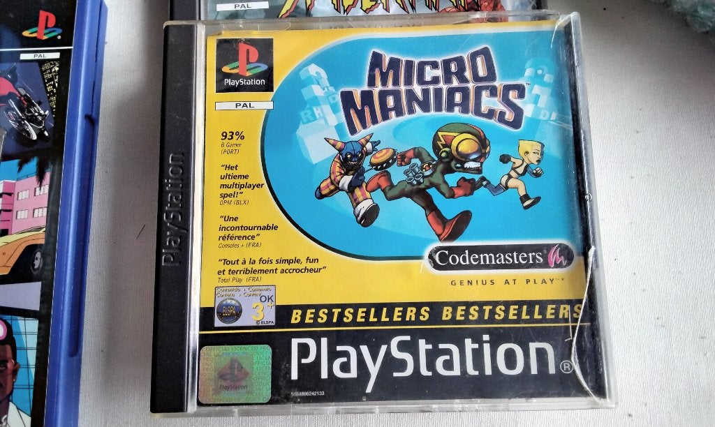 PS1 PlayStation Micro Maniacs Codemasters Bestsellers-editie, Spelcomputers en Games, Gebruikt, Racen en Vliegen, Ophalen of Verzenden