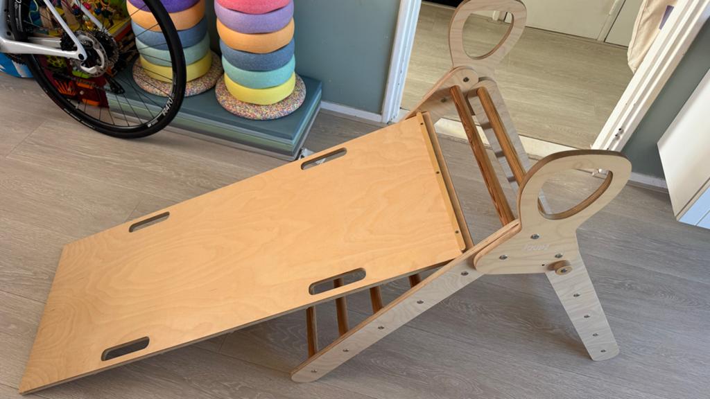 Houten klimrek juup met glijbaan voor kinderen - Montessori, Ophalen, Zo goed als nieuw, Klimwand
