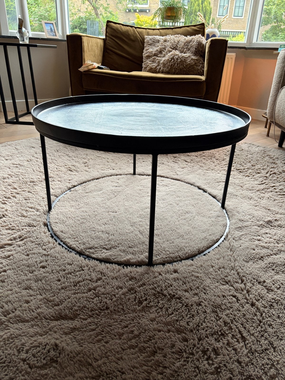 Salontafel Loods 5, staal, 70x70 cm, Gebruikt, Rond, Metaal, 50 tot 100 cm