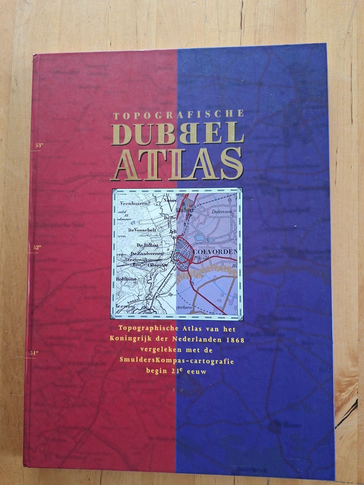 Topografische Dubbel Atlas - Nederland 1868 vs 21e eeuw, Overige atlassen, Ophalen of Verzenden, Zo goed als nieuw, 1800 tot 2000
