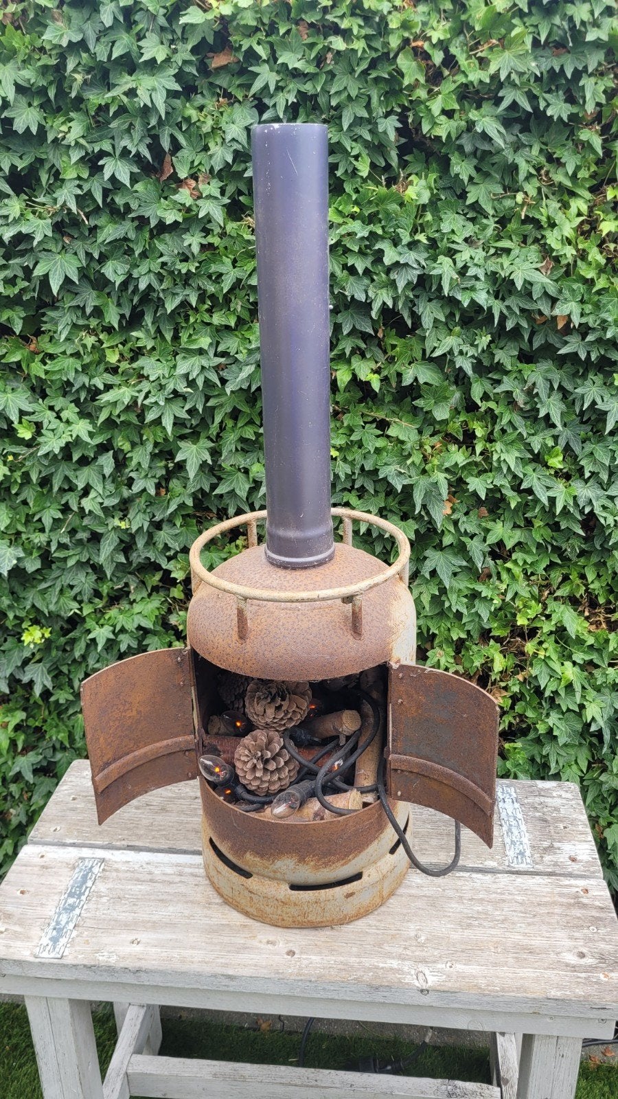 Unieke handgemaakte vuurton van gasfles, Tuin en Terras, Ophalen, Gebruikt, Vuurton
