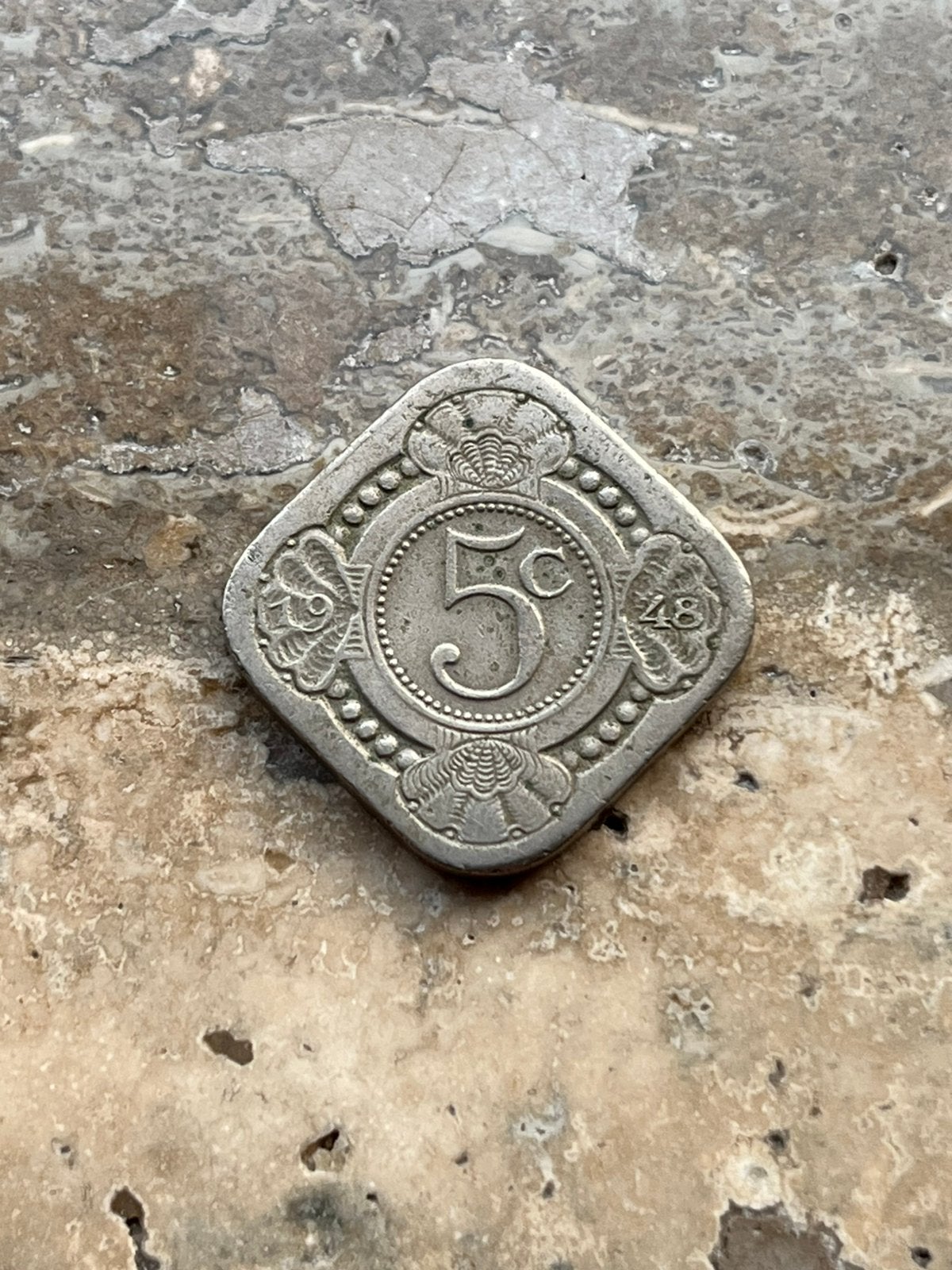 5 cent 1948 Curacao, mooie kwaliteit, Postzegels en Munten, Munten | Nederland, Ophalen of Verzenden, Koningin Wilhelmina, 5 cent