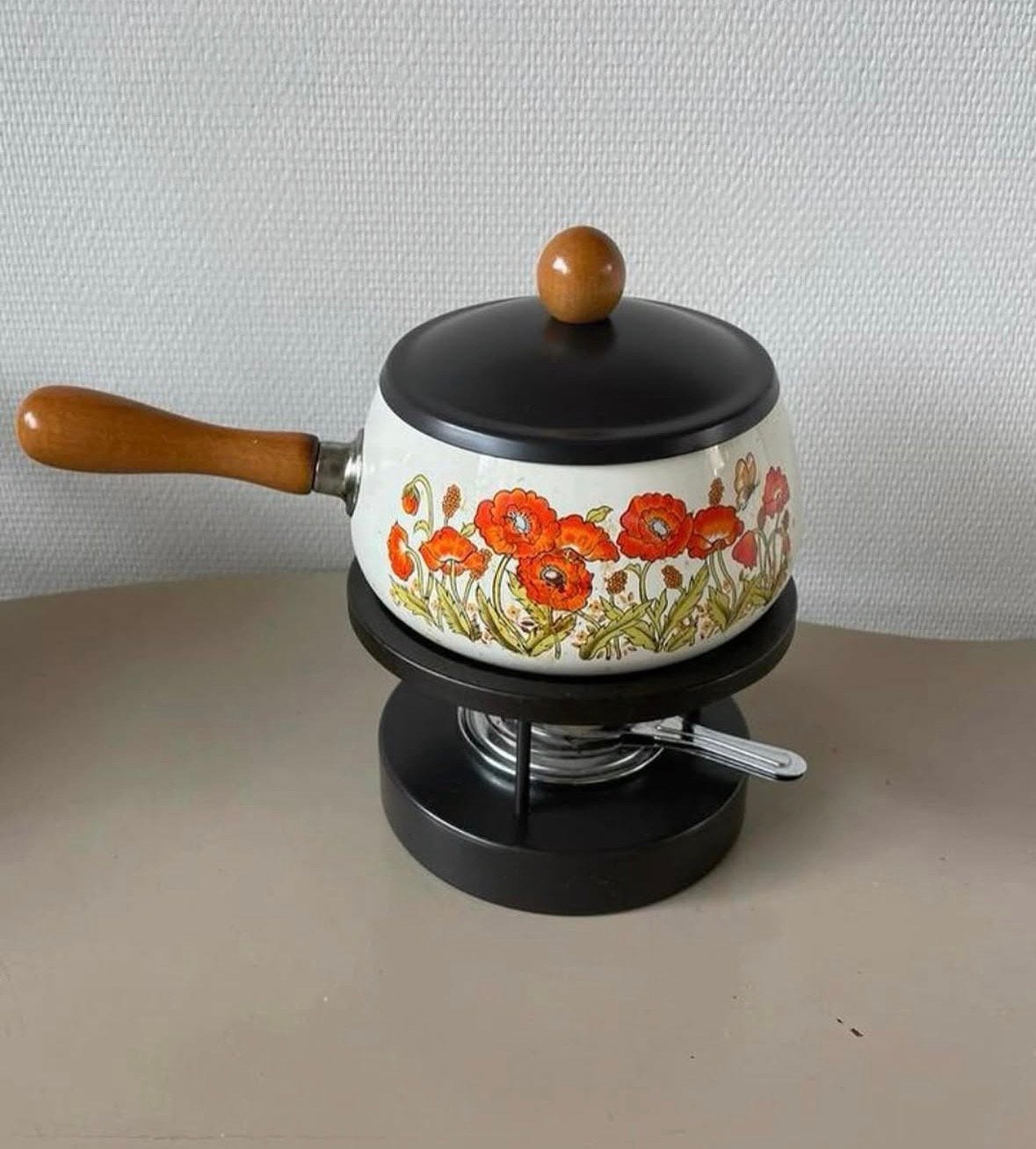 Fonduepan Wildflower, Witgoed en Apparatuur, Ophalen of Verzenden, Zo goed als nieuw, Brander, Fonduepan