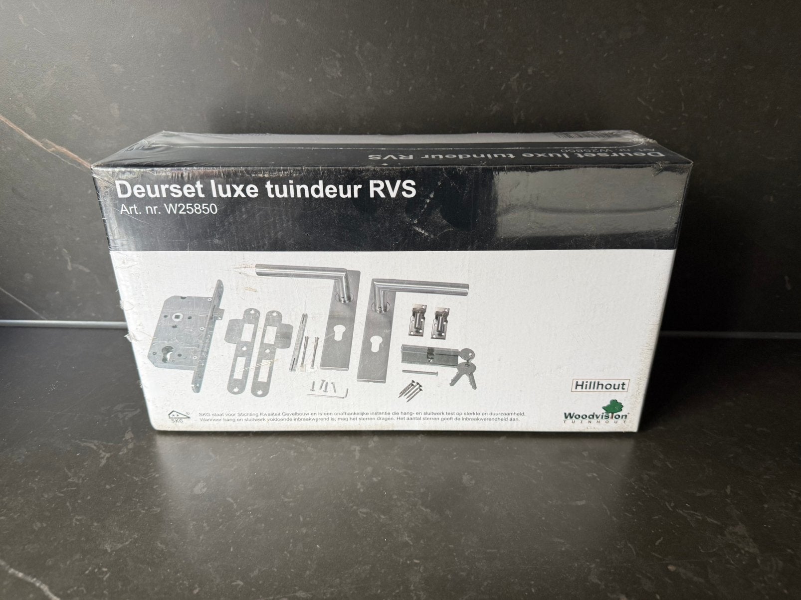 Deurset luxe tuindeur RVS - Nieuw in verpakking, Doe-het-zelf en Verbouw, Hang- en Sluitwerk, Ophalen, Nieuw, Rvs, Slot