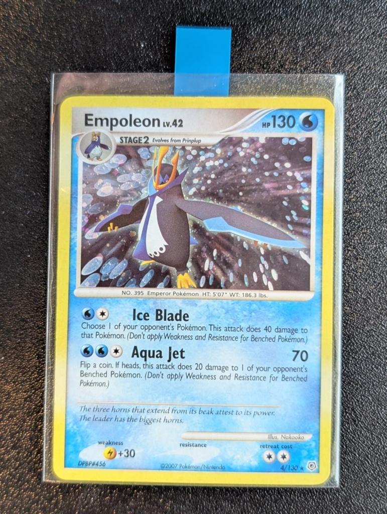 empoleon 4/130 holo pokemon, Ophalen of Verzenden, Zo goed als nieuw, Meerdere kaarten, Foil