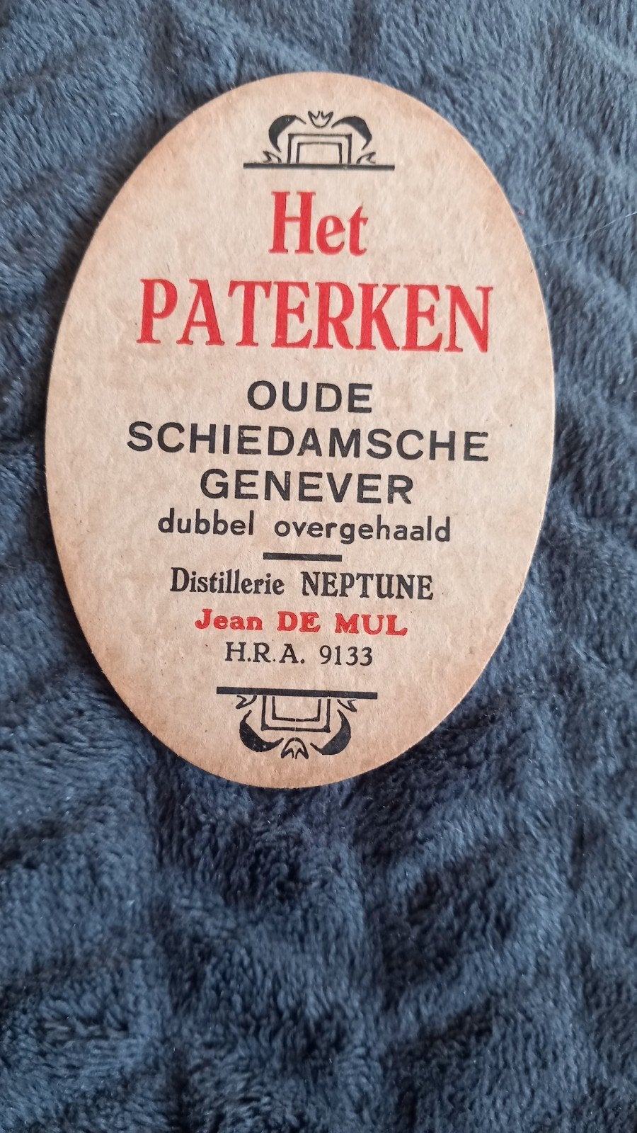 UNIEK 100 jr oud Genever Etiket "HET PATERKEN " ZELDZAAM Ant, Verzamelen, Ophalen of Verzenden, Zo goed als nieuw, Overige typen
