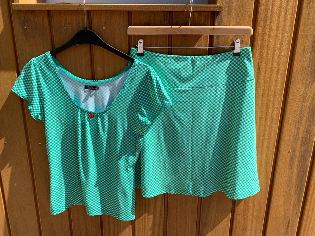 King Louie set, rok + top, maat L, Kleding | Dames, Ophalen of Verzenden, Zo goed als nieuw, Maat 42/44 (L), Groen