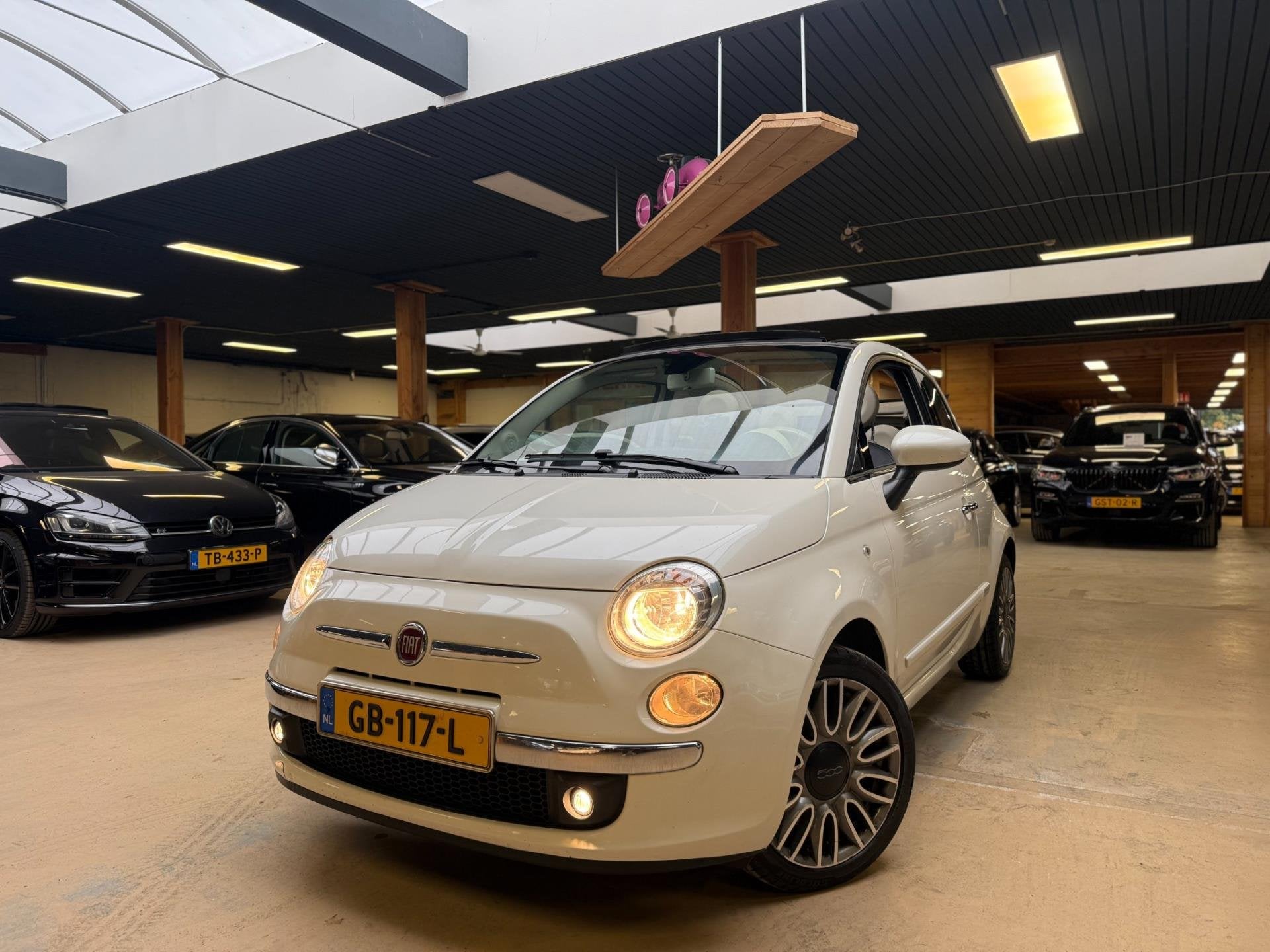Fiat 500 C 0.9 TwinAir Turbo Cult Cabrio Virtual Airco, Gebruikt, Cabriolet, Wit, Leder