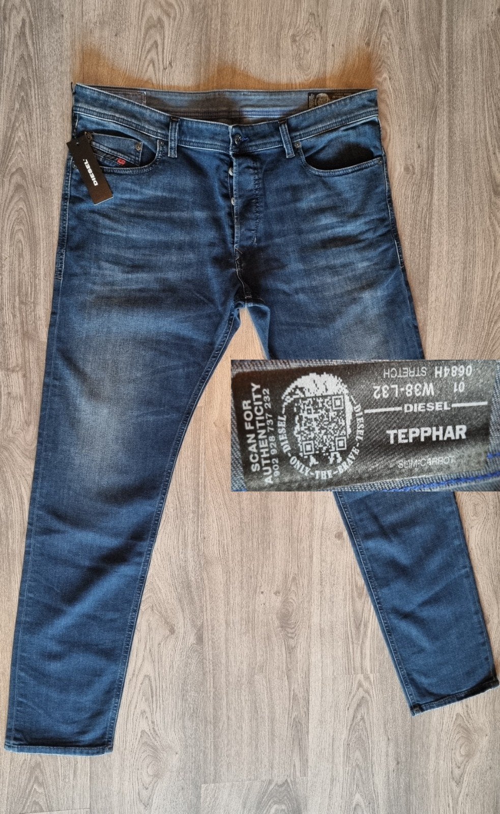 NIEUWE - Diesel TEPPHAR W38 L32 * 38x32 - slim carrot #D2085, W36 - W38 (confectie 52/54), Diesel, Blauw, Diesel