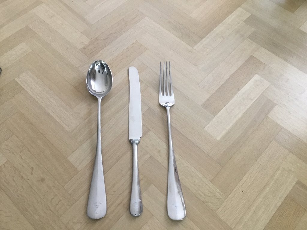 Decoratie verzilverde bestekset76 cm, Ophalen, Minder dan 50 cm, Gebruikt, Rond