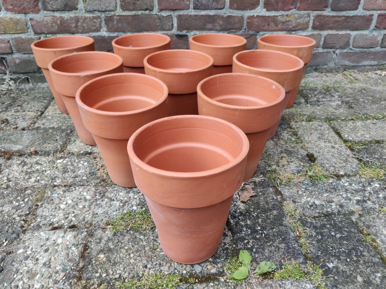 10 vazen van Frans terracotta, Tuin en Terras, Rond, Ophalen of Verzenden, Balkon, Terracotta