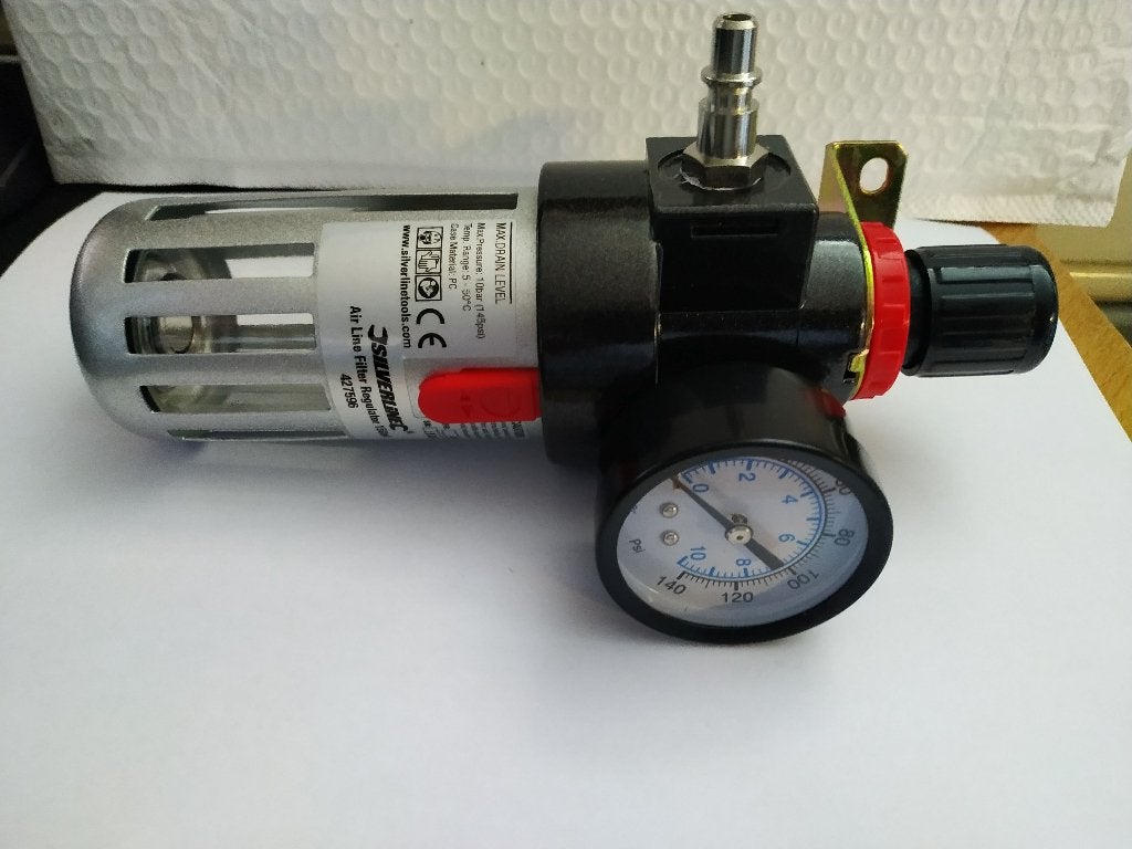 Silverline Air Line filter regulator 150 ml, Doe-het-zelf en Verbouw, 100 liter of meer, Ophalen of Verzenden, Gebruikt, Minder dan 200 liter/min